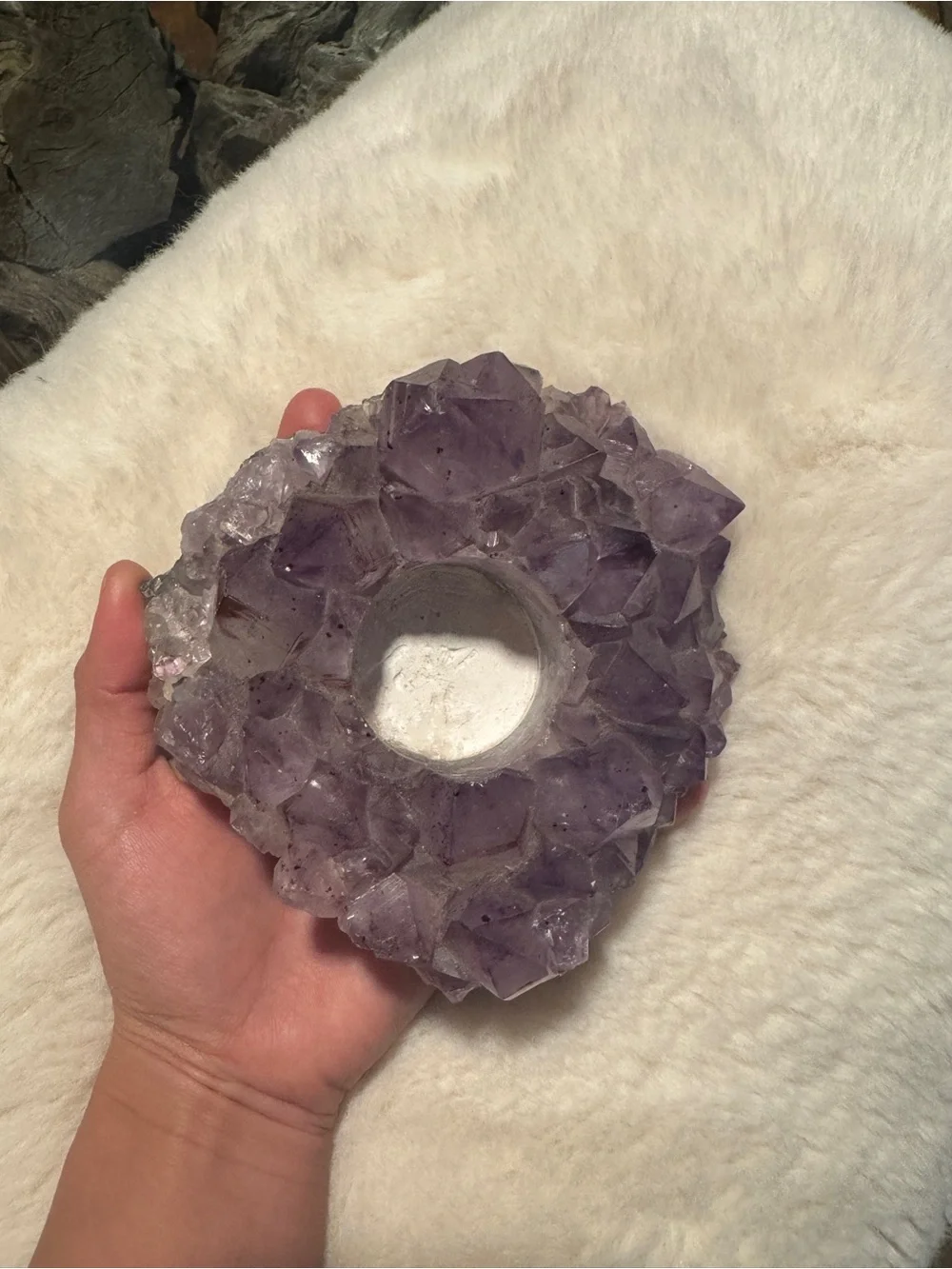 Amethyst Crystal Tealight Candle Holder